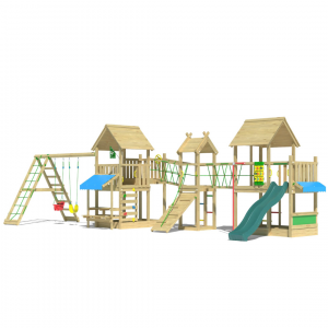 Jungle Gazebo XXL | Wooden climbing frame with double swing