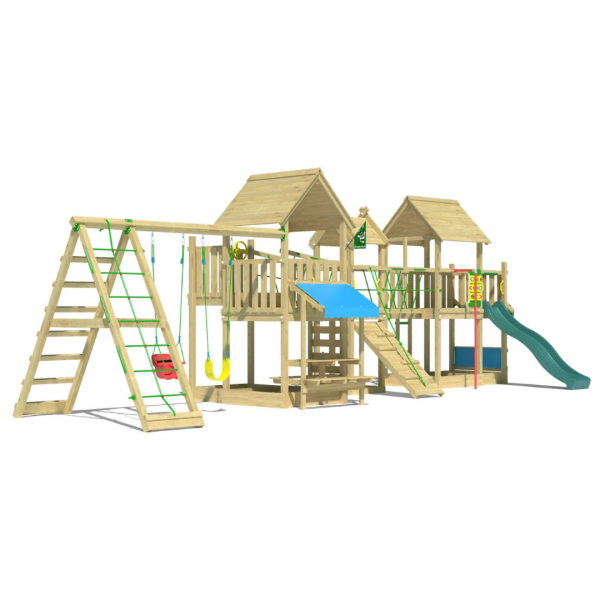 Jungle Gazebo XXL | Wooden climbing frame with double swing - Image 4