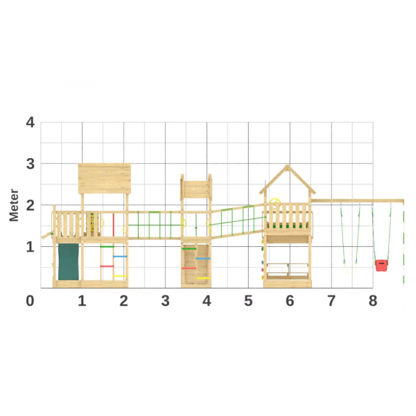 Jungle Gazebo XXL | Wooden climbing frame with double swing - Image 5